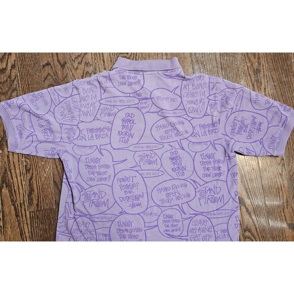 Rare old Stussy all-over print speech bubble polo shirt, size XL - Picture 13 of 13